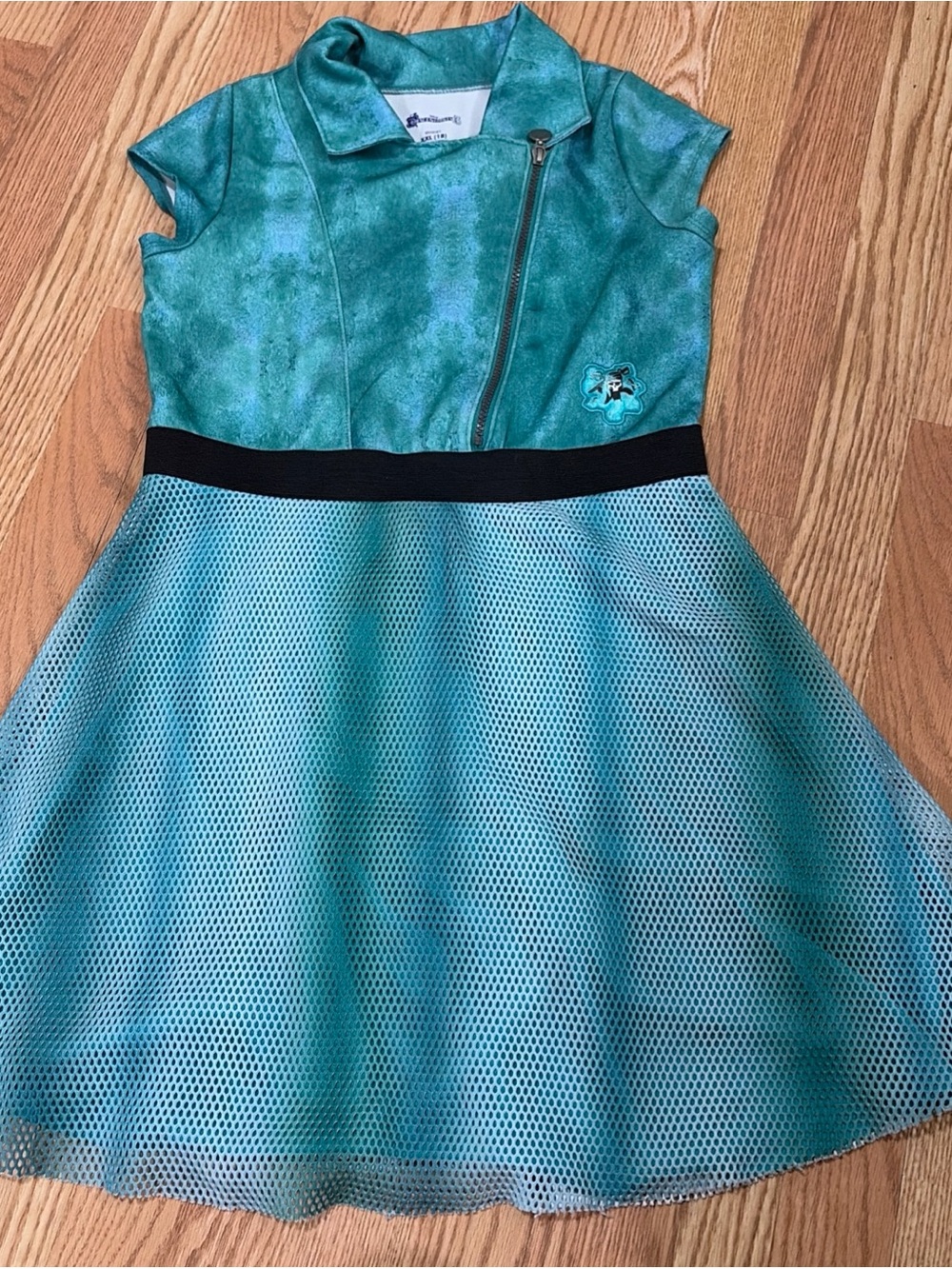Disney Descendants 3 Uma Teal and Black Mesh Skater Dress / Costume